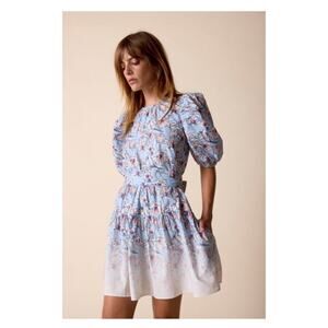St Roche Floral Mini Dress Blue White
